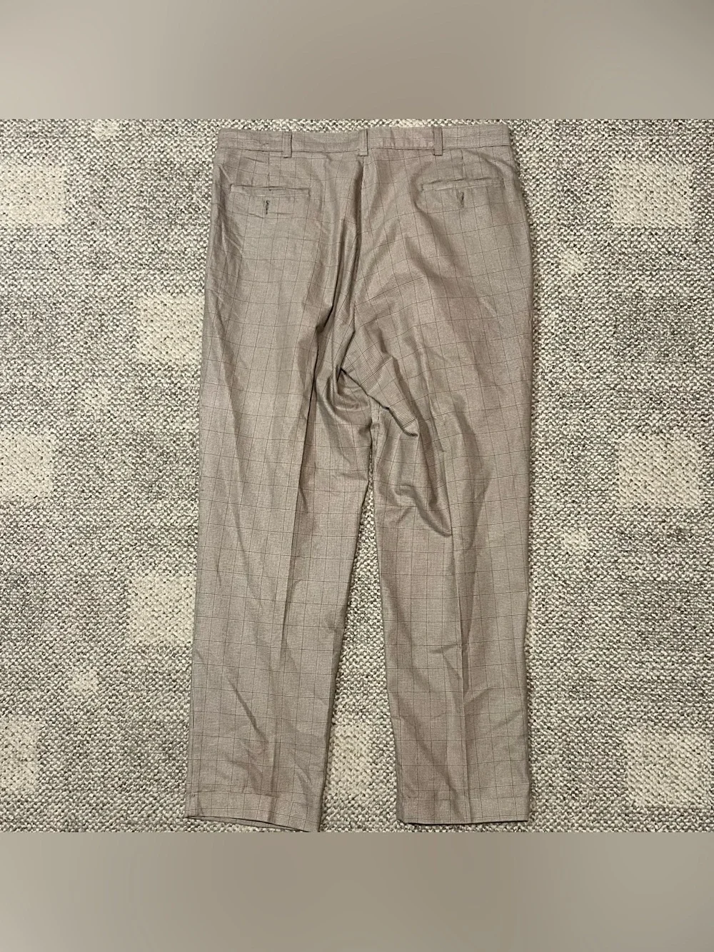 Savane Deep Dye Pleat Front Dress Pants Slacks 38x32 Houndstooth Pattern